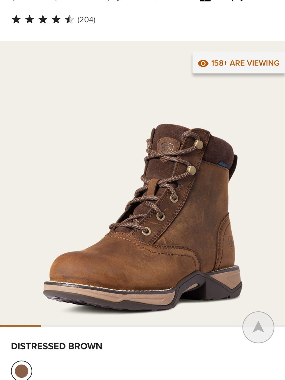 Ariat Distressed Brown Lace-Up Women's Work Boot